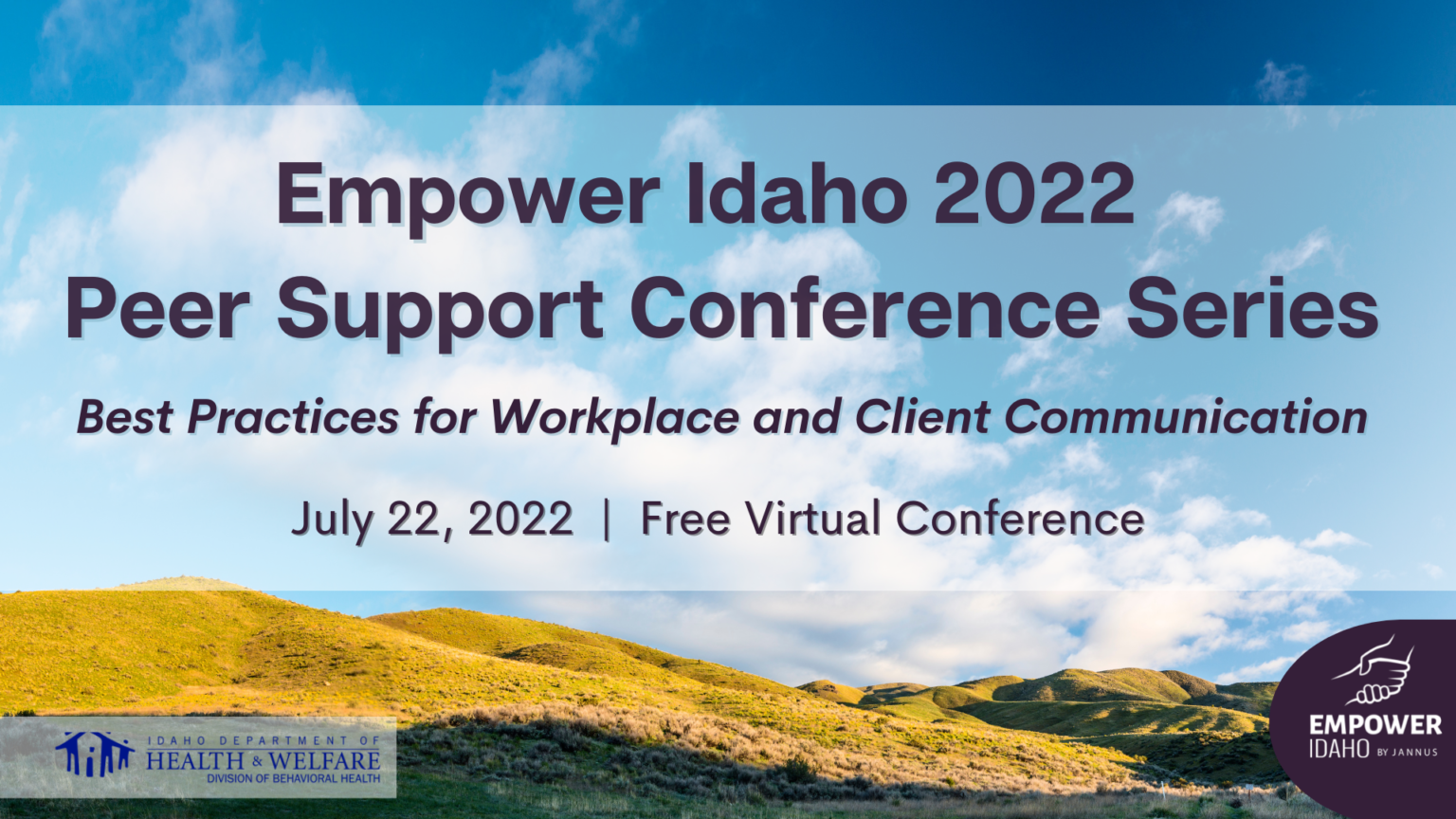 Empower Idaho Event Empower Idaho 2022 Peer Support Conference Series