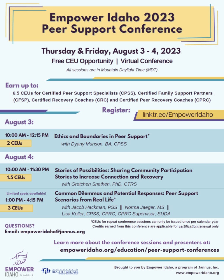 Peer Support Conferences Empower Idaho